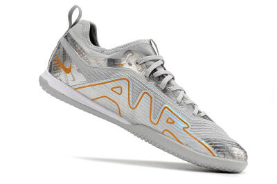 Men's Nike Air Zoom Mercurial Vapor 15 Pro IC Indoor & Futsal Low-Tops Football Shoes - Silver/Gold/White