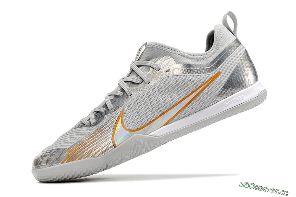 Men's Nike Air Zoom Mercurial Vapor 15 Pro IC Indoor & Futsal Low-Tops Football Shoes - Silver/Gold/White 5