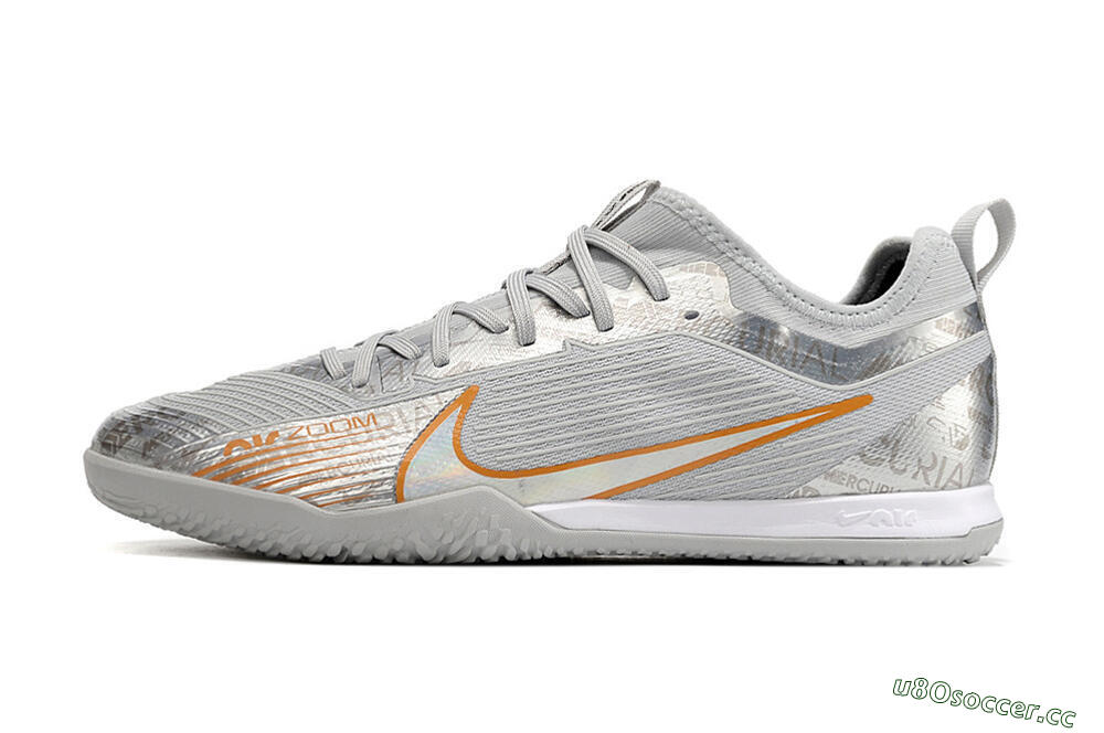Men's Nike Air Zoom Mercurial Vapor 15 Pro IC Indoor & Futsal Low-Tops Football Shoes - Silver/Gold/White 0