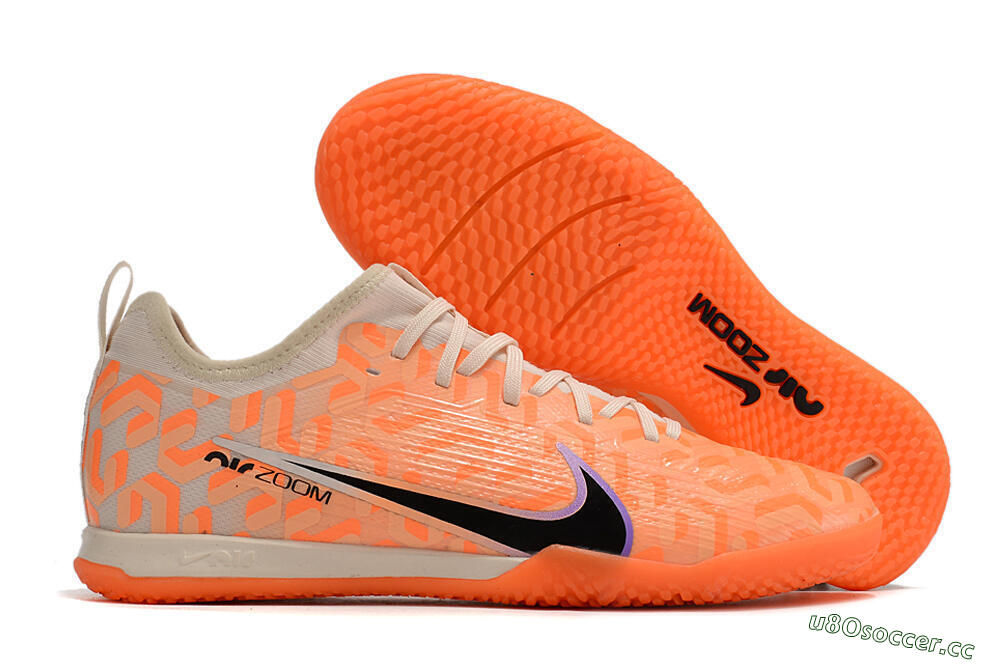 Men's Nike Air Zoom Mercurial Vapor 15 Pro IC Indoor & Futsal Low-Tops Football Shoes - Orange/Purple/Black 2