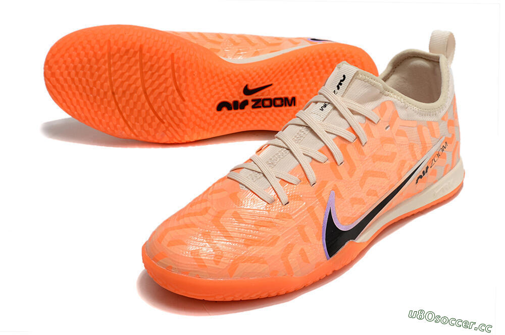 Men's Nike Air Zoom Mercurial Vapor 15 Pro IC Indoor & Futsal Low-Tops Football Shoes - Orange/Purple/Black 3