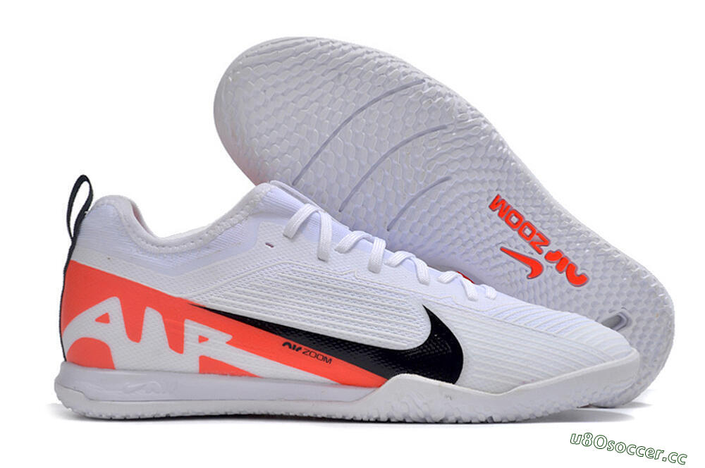 Men's Nike Air Zoom Mercurial Vapor 15 Pro IC Indoor & Futsal Low-Tops Football Shoes - White/Black/Red 2