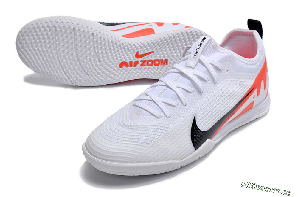 Men's Nike Air Zoom Mercurial Vapor 15 Pro IC Indoor & Futsal Low-Tops Football Shoes - White/Black/Red 3