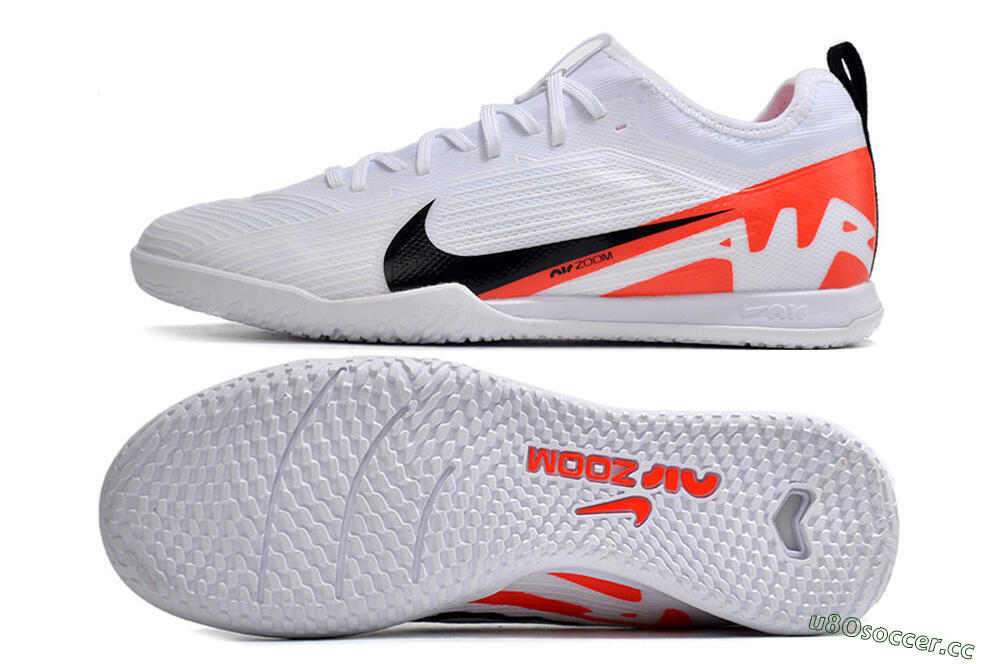 Men's Nike Air Zoom Mercurial Vapor 15 Pro IC Indoor & Futsal Low-Tops Football Shoes - White/Black/Red 1