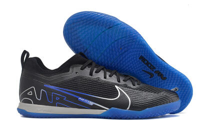Men's Nike Air Zoom Mercurial Vapor 15 Pro IC Indoor & Futsal Low-Tops Football Shoes - Black/Silver/Blue