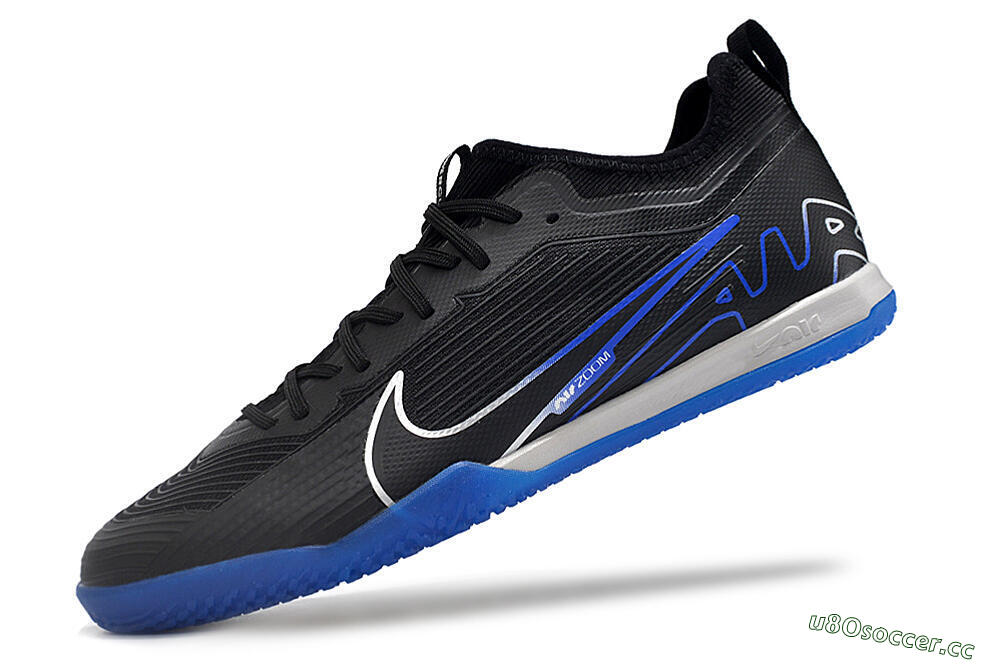 Men's Nike Air Zoom Mercurial Vapor 15 Pro IC Indoor & Futsal Low-Tops Football Shoes - Black/Silver/Blue 5