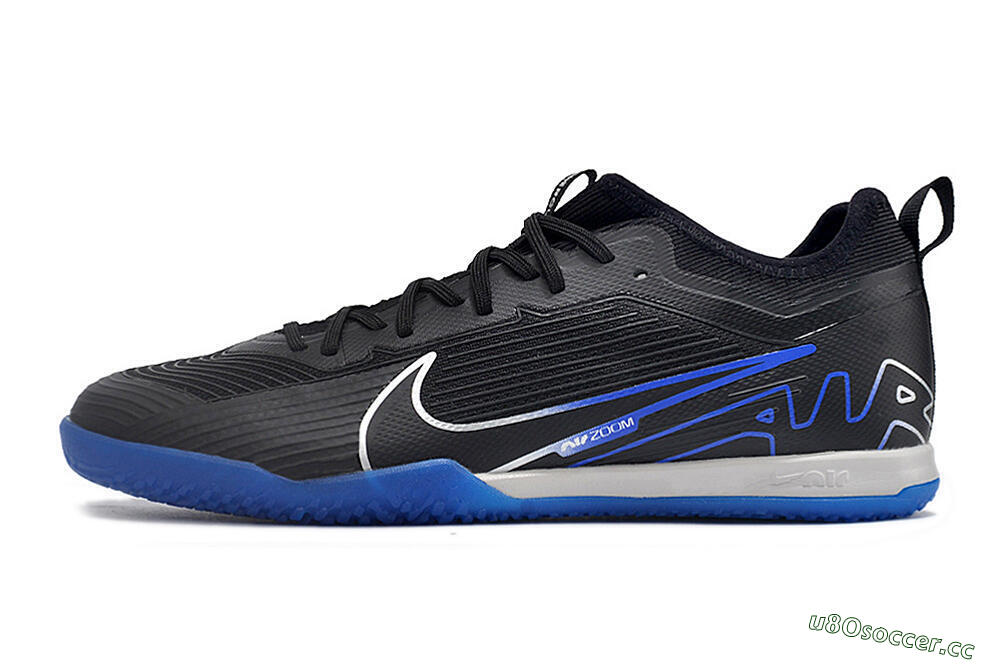 Men's Nike Air Zoom Mercurial Vapor 15 Pro IC Indoor & Futsal Low-Tops Football Shoes - Black/Silver/Blue 0