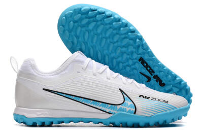 Men's Nike Air Zoom Mercurial Vapor 15 Pro TF Artificial Turf Low-Tops Football Shoes - White/Blue/Black