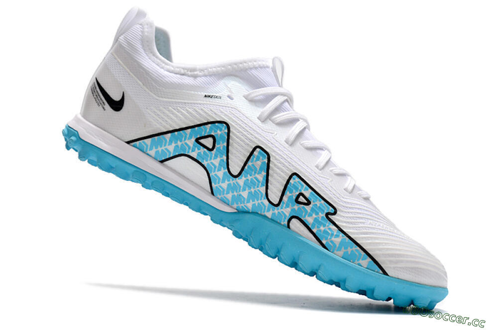 Men's Nike Air Zoom Mercurial Vapor 15 Pro TF Artificial Turf Low-Tops Football Shoes - White/Blue/Black 4