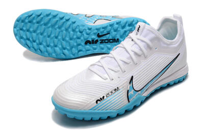Men's Nike Air Zoom Mercurial Vapor 15 Pro TF Artificial Turf Low-Tops Football Shoes - White/Blue/Black