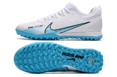 Men's Nike Air Zoom Mercurial Vapor 15 Pro TF Artificial Turf Low-Tops Football Shoes - White/Blue/Black