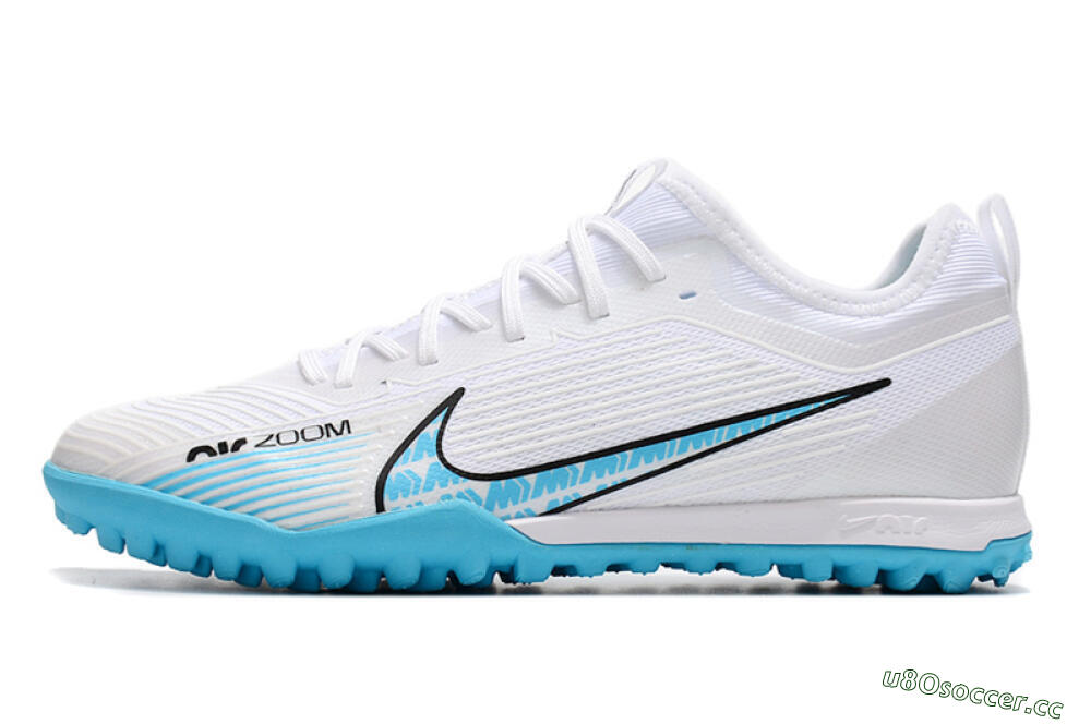 Men's Nike Air Zoom Mercurial Vapor 15 Pro TF Artificial Turf Low-Tops Football Shoes - White/Blue/Black 0