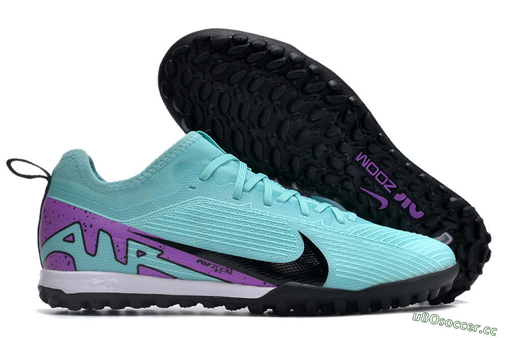 Men's Nike Air Zoom Mercurial Vapor 15 Pro TF Artificial Turf Low-Tops Football Shoes - Blue/Black/Purple 2