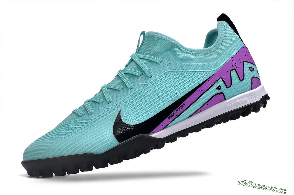 Men's Nike Air Zoom Mercurial Vapor 15 Pro TF Artificial Turf Low-Tops Football Shoes - Blue/Black/Purple 5