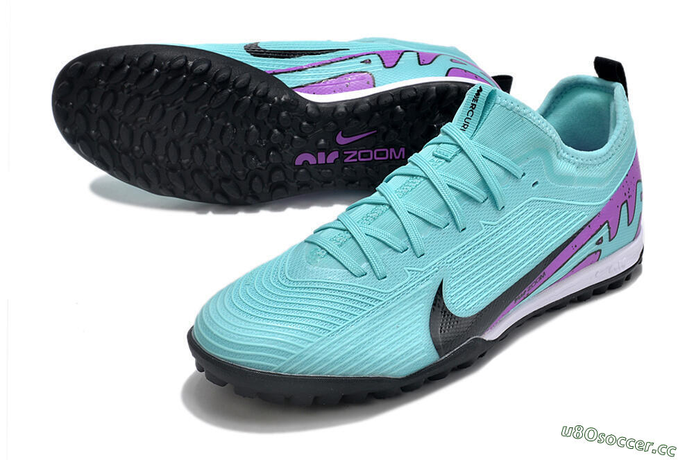 Men's Nike Air Zoom Mercurial Vapor 15 Pro TF Artificial Turf Low-Tops Football Shoes - Blue/Black/Purple 3
