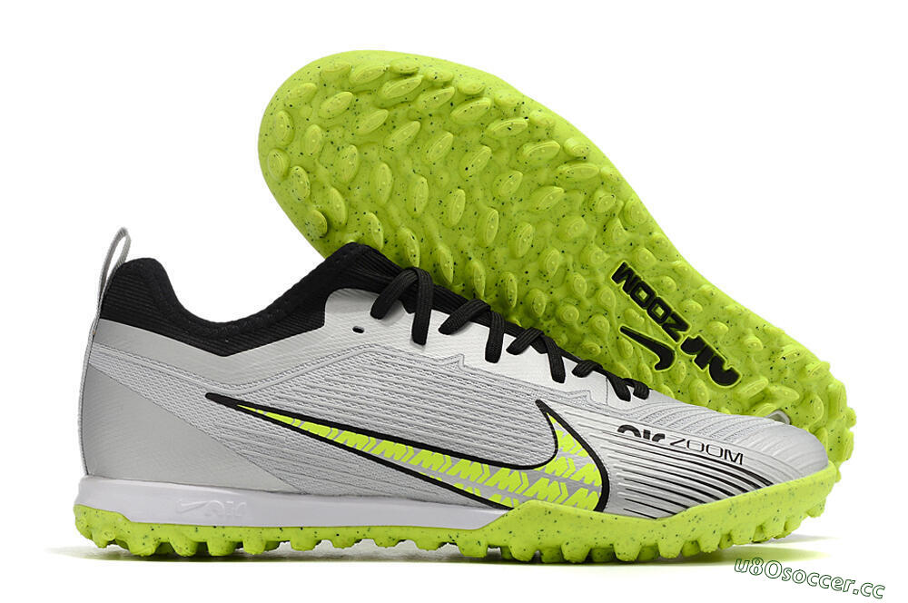 Men's Nike Air Zoom Mercurial Vapor 15 Pro TF Artificial Turf Low-Tops Football Shoes - Silver/Yellow/Black 2
