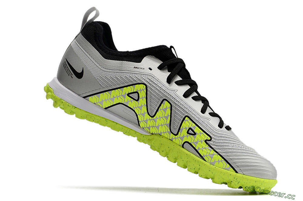 Men's Nike Air Zoom Mercurial Vapor 15 Pro TF Artificial Turf Low-Tops Football Shoes - Silver/Yellow/Black 4