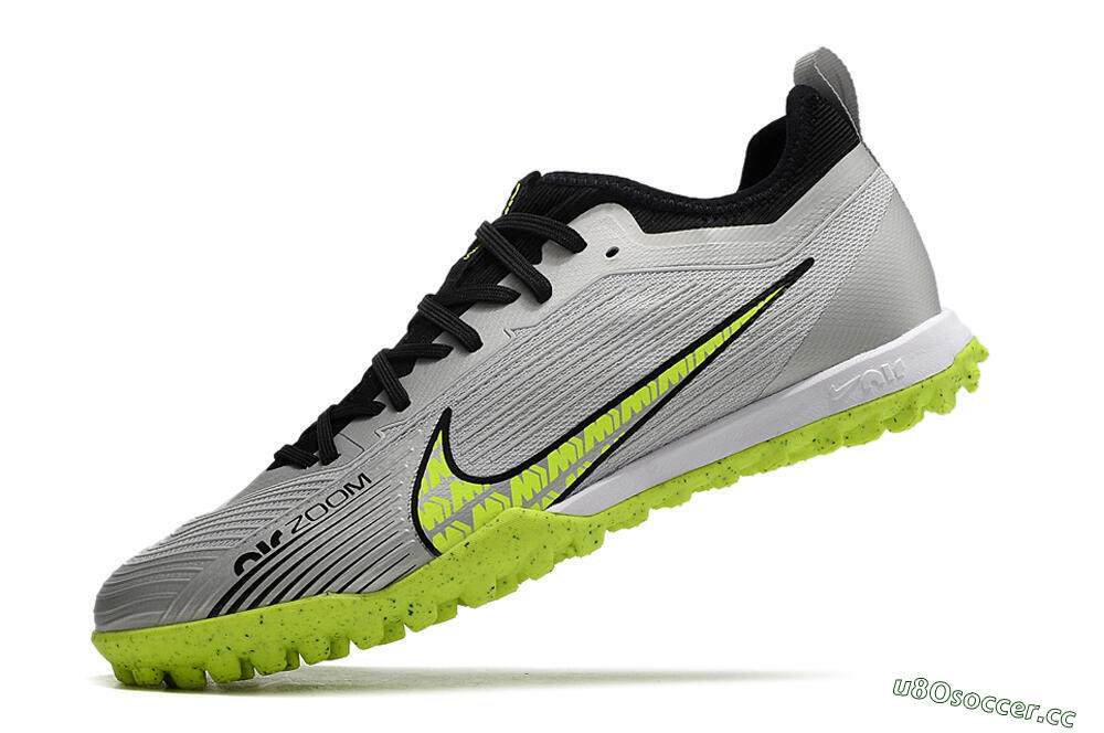 Men's Nike Air Zoom Mercurial Vapor 15 Pro TF Artificial Turf Low-Tops Football Shoes - Silver/Yellow/Black 5
