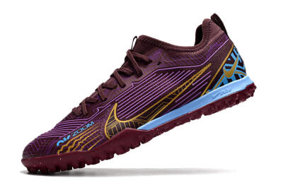 Men's Nike Air Zoom Mercurial Vapor 15 Pro TF Artificial Turf Low-Tops Football Shoes - Red/Purple/Gold/Blue