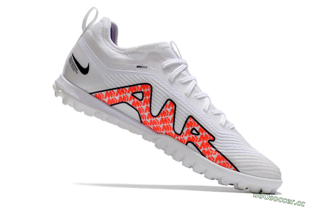 Men's Nike Air Zoom Mercurial Vapor 15 Pro TF Artificial Turf Low-Tops Football Shoes - White/Black/Red 4