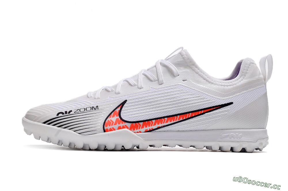 Men's Nike Air Zoom Mercurial Vapor 15 Pro TF Artificial Turf Low-Tops Football Shoes - White/Black/Red 0