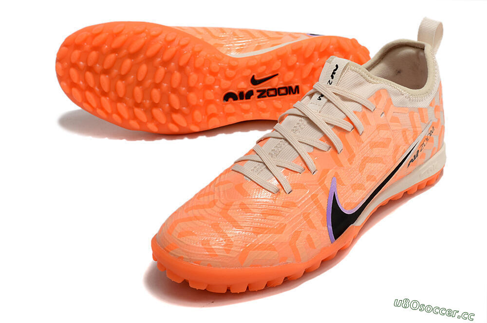 Men's Nike Air Zoom Mercurial Vapor 15 Pro TF Artificial Turf Low-Tops Football Shoes - Orange/Purple/Black 3