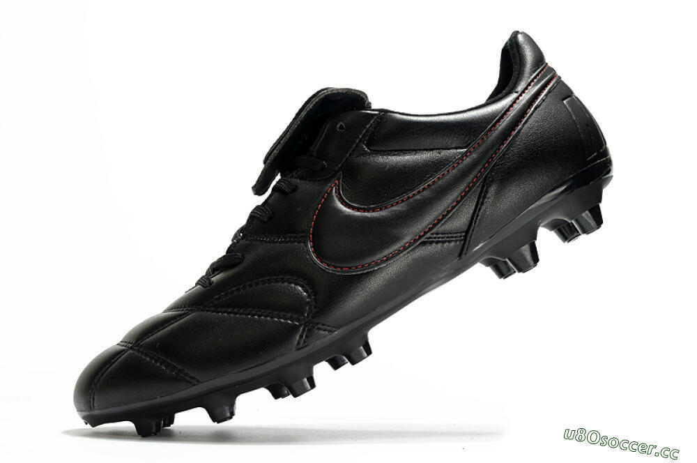 Men's Nike Premier 2.0 FG Firm Ground Low-Tops Football Boots - Black/Red 5