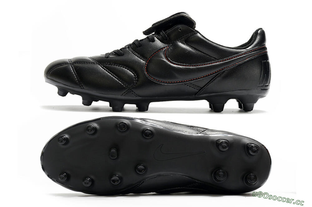 Men's Nike Premier 2.0 FG Firm Ground Low-Tops Football Boots - Black/Red 1