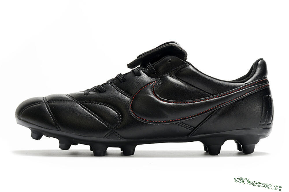 Men's Nike Premier 2.0 FG Firm Ground Low-Tops Football Boots - Black/Red 0