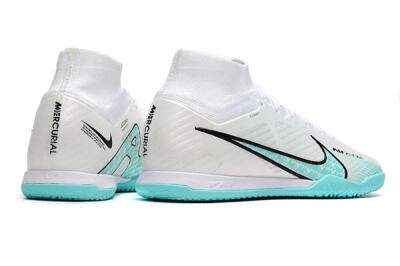 Men's Nike Air Zoom Mercurial Superfly 9 Elite IC Indoor & Futsal High-Tops Football Shoes - White/Blue/Black