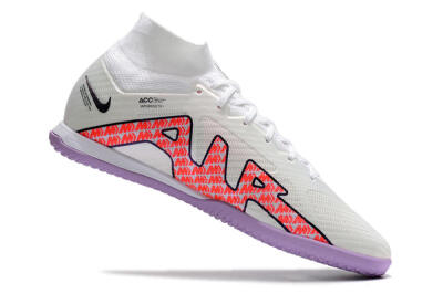 Men's Nike Air Zoom Mercurial Superfly 9 Elite IC Indoor & Futsal High-Tops Football Shoes - White/Black/Red/Purple