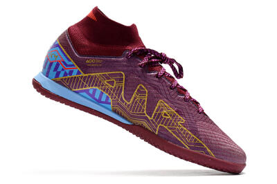 Men's Nike Air Zoom Mercurial Superfly 9 Elite IC Indoor & Futsal High-Tops Football Shoes - Red/Purple/Gold/Blue