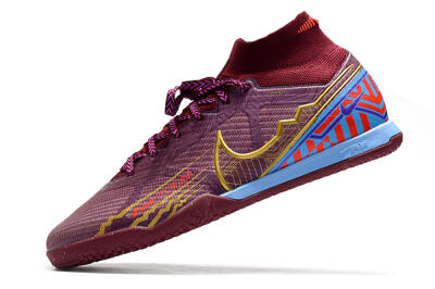 Men's Nike Air Zoom Mercurial Superfly 9 Elite IC Indoor & Futsal High-Tops Football Shoes - Red/Purple/Gold/Blue
