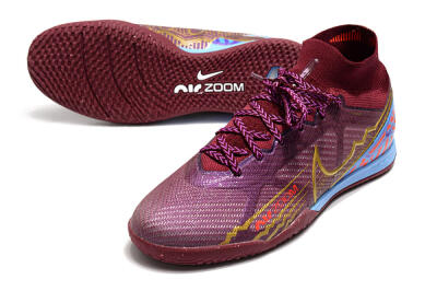 Men's Nike Air Zoom Mercurial Superfly 9 Elite IC Indoor & Futsal High-Tops Football Shoes - Red/Purple/Gold/Blue