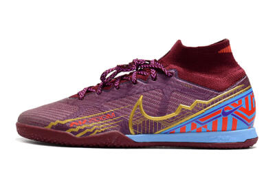 Men's Nike Air Zoom Mercurial Superfly 9 Elite IC Indoor & Futsal High-Tops Football Shoes - Red/Purple/Gold/Blue