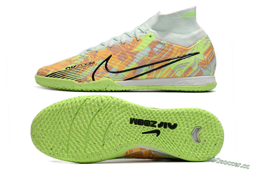 Men's Nike Air Zoom Mercurial Superfly 9 Elite IC Indoor & Futsal High-Tops Football Shoes - Yellow/Brown/Black 1