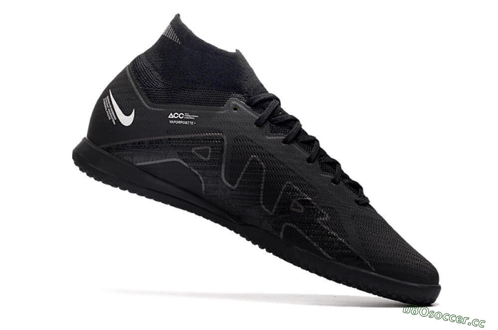 Men's Nike Air Zoom Mercurial Superfly 9 Elite IC Indoor & Futsal High-Tops Football Shoes - Black/White/Yellow 4