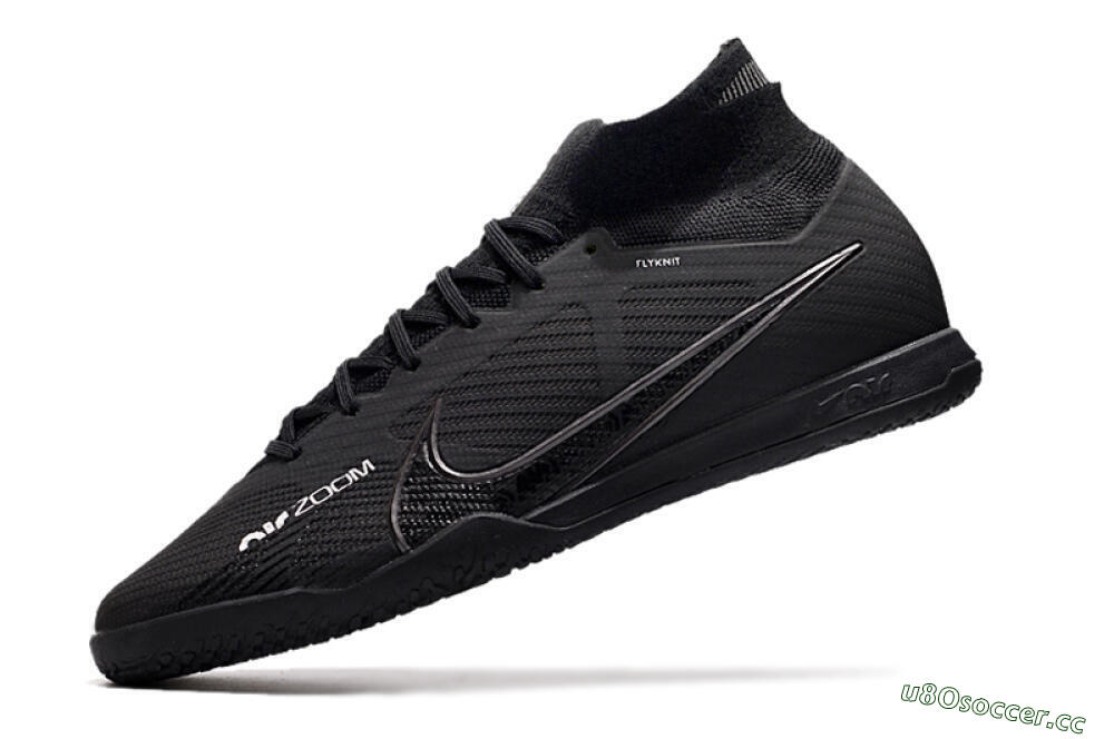 Men's Nike Air Zoom Mercurial Superfly 9 Elite IC Indoor & Futsal High-Tops Football Shoes - Black/White/Yellow 5