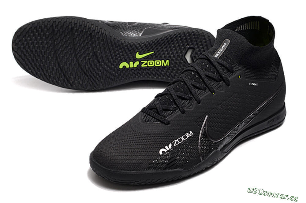 Men's Nike Air Zoom Mercurial Superfly 9 Elite IC Indoor & Futsal High-Tops Football Shoes - Black/White/Yellow 3