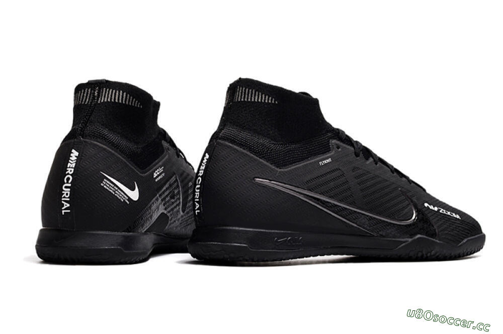 Men's Nike Air Zoom Mercurial Superfly 9 Elite IC Indoor & Futsal High-Tops Football Shoes - Black/White/Yellow 6