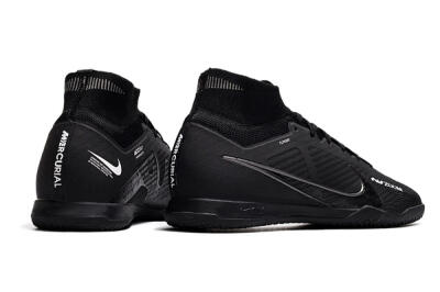 Men's Nike Air Zoom Mercurial Superfly 9 Elite IC Indoor & Futsal High-Tops Football Shoes - Black/White/Yellow