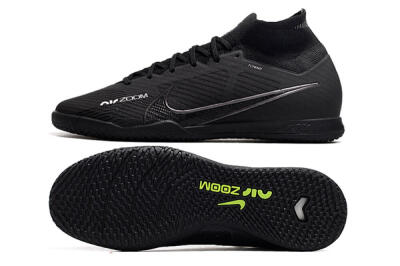 Men's Nike Air Zoom Mercurial Superfly 9 Elite IC Indoor & Futsal High-Tops Football Shoes - Black/White/Yellow
