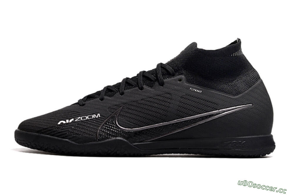 Men's Nike Air Zoom Mercurial Superfly 9 Elite IC Indoor & Futsal High-Tops Football Shoes - Black/White/Yellow 0