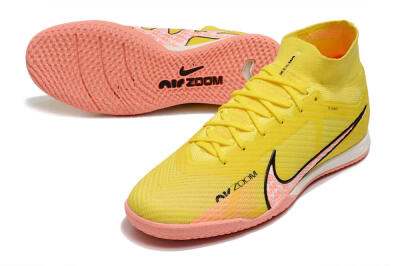 Men's Nike Air Zoom Mercurial Superfly 9 Elite IC Indoor & Futsal High-Tops Football Shoes - Yellow/Pink/Black