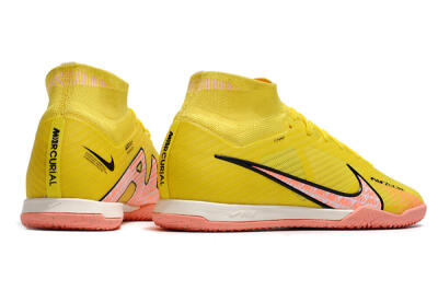 Men's Nike Air Zoom Mercurial Superfly 9 Elite IC Indoor & Futsal High-Tops Football Shoes - Yellow/Pink/Black