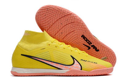 Men's Nike Air Zoom Mercurial Superfly 9 Elite IC Indoor & Futsal High-Tops Football Shoes - Yellow/Pink/Black