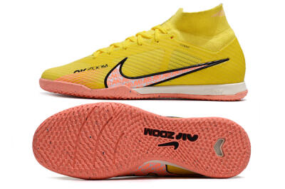 Men's Nike Air Zoom Mercurial Superfly 9 Elite IC Indoor & Futsal High-Tops Football Shoes - Yellow/Pink/Black