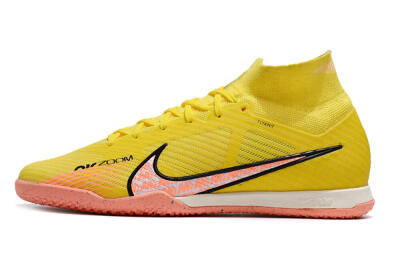 Men's Nike Air Zoom Mercurial Superfly 9 Elite IC Indoor & Futsal High-Tops Football Shoes - Yellow/Pink/Black