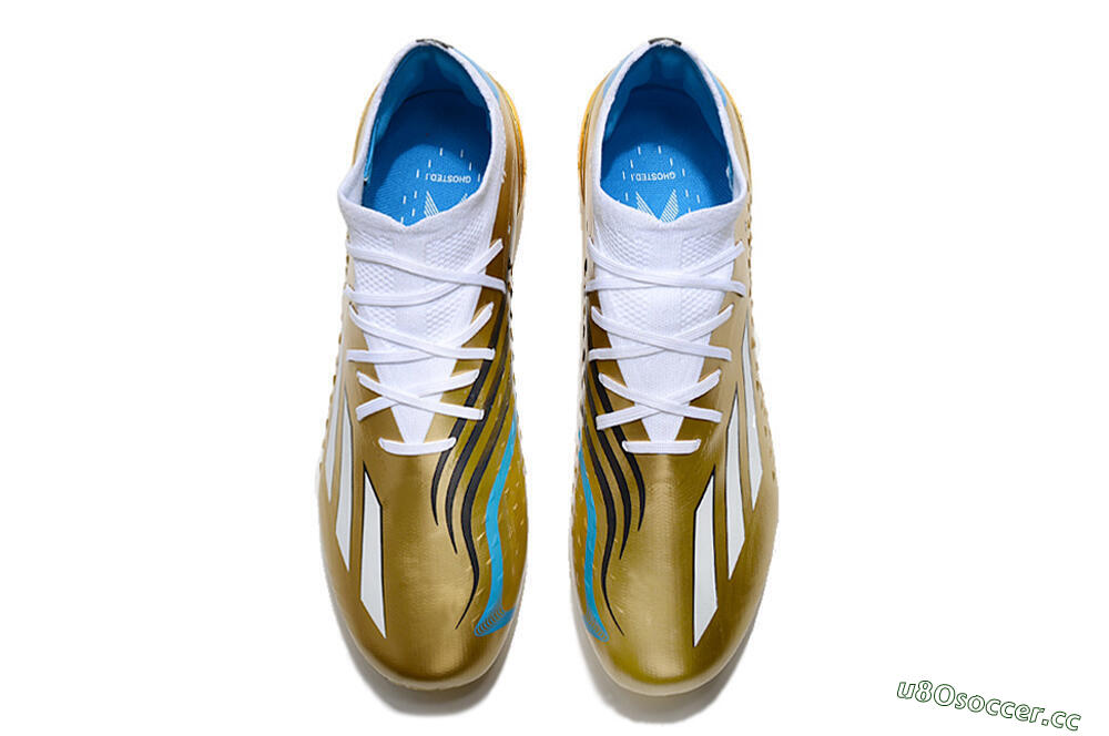 Men's Adidas X Speedportal .1 FG Firm Ground Low-Tops Football Boots - Gold/White/Blue 4