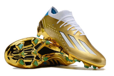 Men's Adidas X Speedportal .1 FG Firm Ground Low-Tops Football Boots - Gold/White/Blue